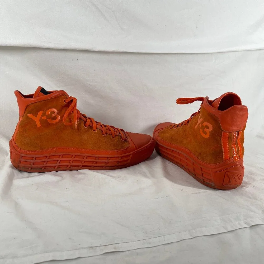 vtg Y-3 Mid Orange Suede Sneakers Men's 9.5 Yohji Yamamoto Art No. 115849 2005